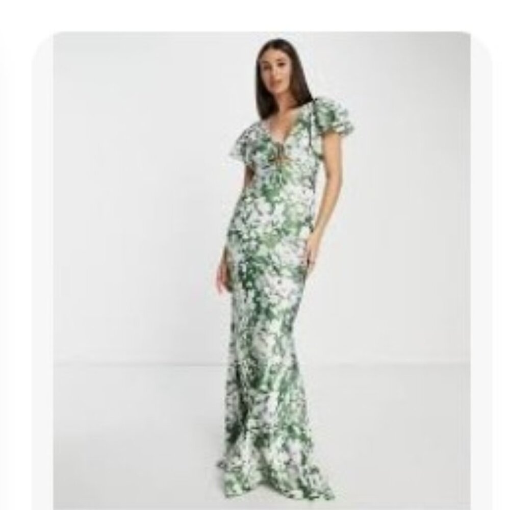 NWT ASOS Design Tall Satin Maxi dress Size 6